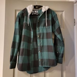 Alpha Forwars Hooded Flannel Green/Black